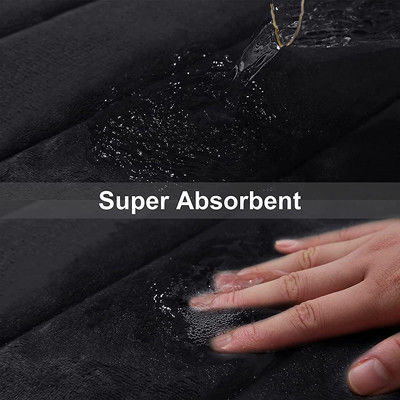 Alfombrillas de baño de espuma viscoelástica suave de goma negra antideslizante antideslizante