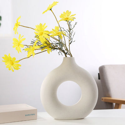 Florero de cerámica de la flor nórdica moderna decorativa casera para la sala de estar casera