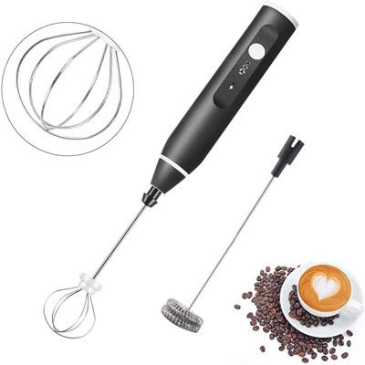 Licuadora de inmersión recargable por USB, miniespumador para capuchino, café con leche, huevo