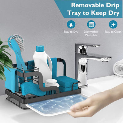 Organizador Stainless Steel del carrito del fregadero con la cacerola desprendible del dren para la esponja