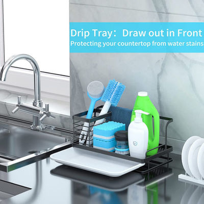 Organizador Stainless Steel del carrito del fregadero con la cacerola desprendible del dren para la esponja