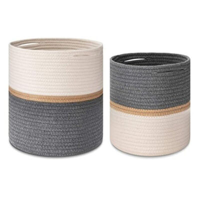 cesta tejida 10" 12" de cesta de la planta de la cuerda del algodón plantadores interiores del piso de la maceta para la decoración casera