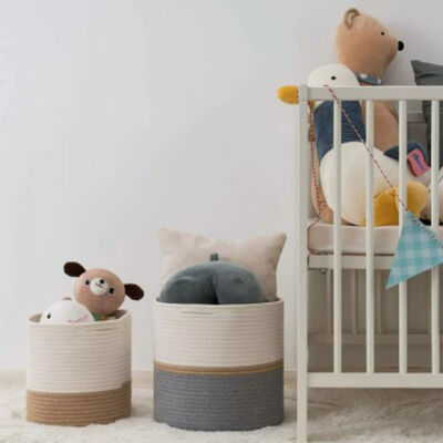 cesta tejida 10" 12" de cesta de la planta de la cuerda del algodón plantadores interiores del piso de la maceta para la decoración casera