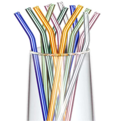 Pajas de beber de cristal coloreadas múltiples de Borosilicate de la paja de cristal reutilizable