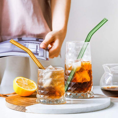Pajas de beber de cristal coloreadas múltiples de Borosilicate de la paja de cristal reutilizable
