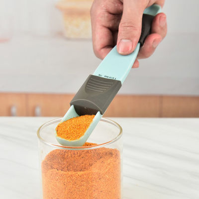 Cuchara dosificadora del extremo doble ajustable plástico de la cuchara dosificadora de la cocina