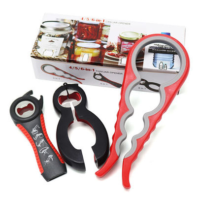 5 en 1 equipo multi del abrebotellas del abrelatas de la función con la manija del silicón