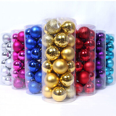 las bolas multicoloras plásticas de la Navidad 24Pcs adornan para el árbol de navidad de Navidad