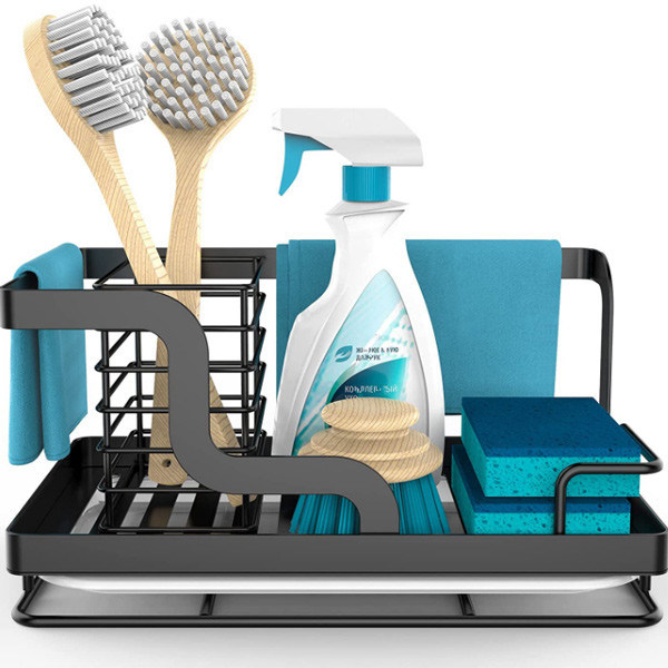 Organizador Stainless Steel del carrito del fregadero con la cacerola desprendible del dren para la esponja