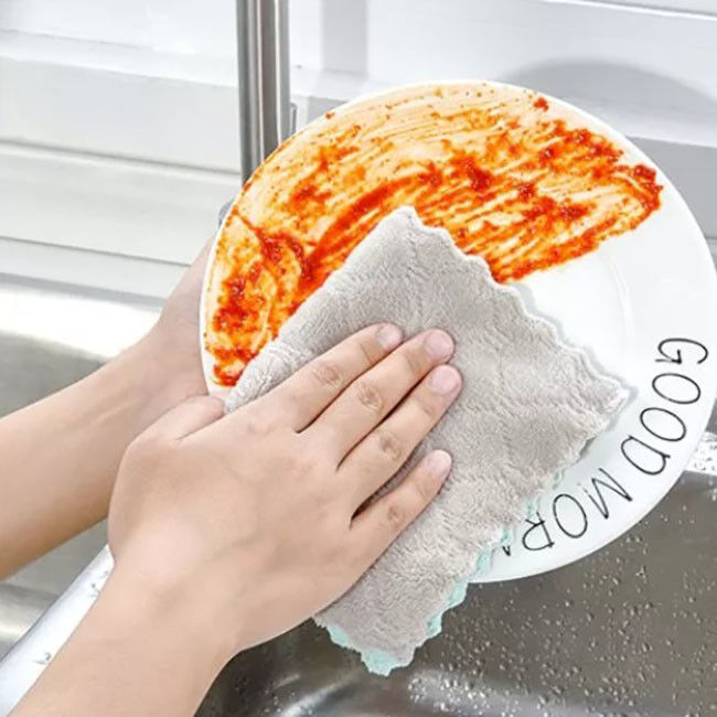 Toallas de plato ultra absorbentes esponjosas de la microfibra de Coral Velvet Bulk Kitchen Supplies