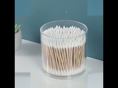 Cotton Swab Storage Box 10 oz Clear Plastic Apothecary Jar  for Bathroom