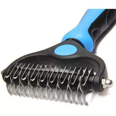 El peine de Cat Dog Pet Shedding Dematting Deshedding cepilla de largo el acero inoxidable de la manija
