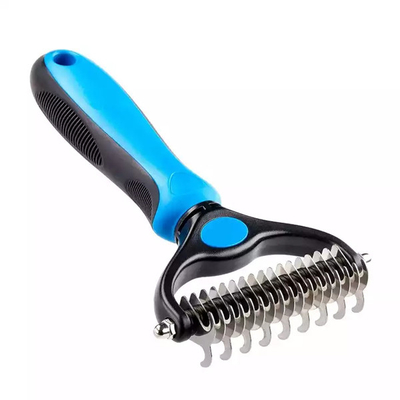 El peine de Cat Dog Pet Shedding Dematting Deshedding cepilla de largo el acero inoxidable de la manija
