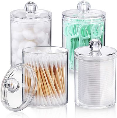 Dispensador del tenedor de la esponja de algodón del plástico transparente para el cuarto de baño