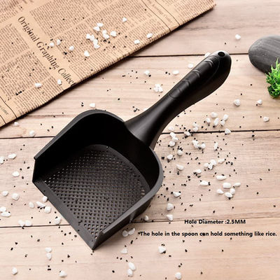 Pala fina de Scooper de la litera de los pequeños agujeros plásticos negros para Cat Dog