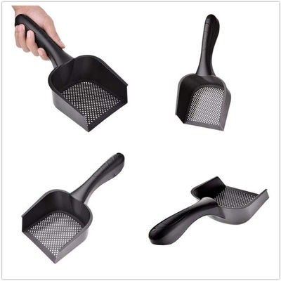 Pala fina de Scooper de la litera de los pequeños agujeros plásticos negros para Cat Dog