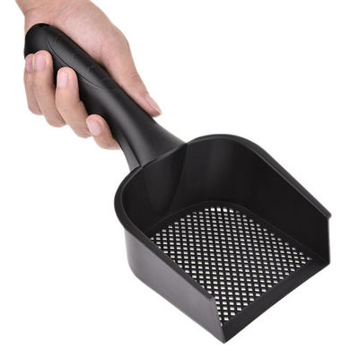 Pala fina de Scooper de la litera de los pequeños agujeros plásticos negros para Cat Dog