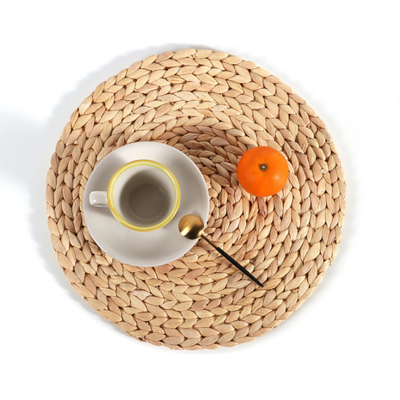 Esteras de lugar de Hyacinth Round Braided Rattan Woven del agua los 25cm