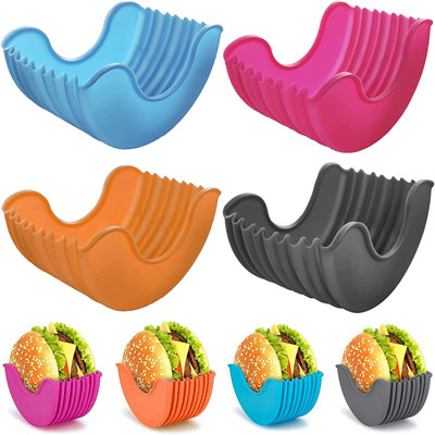 Caja ajustable retractable de la hamburguesa del silicón multicolora