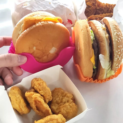 Caja ajustable retractable de la hamburguesa del silicón multicolora