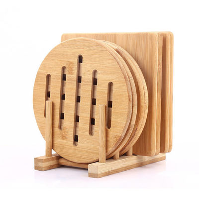 Cojines calientes de madera de bambú natural de la trébede de la cocina a prueba de calor