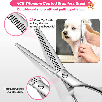 6 en las tijeras de acero inoxidables Kit With Safety Round Tips de 1 preparación del perro