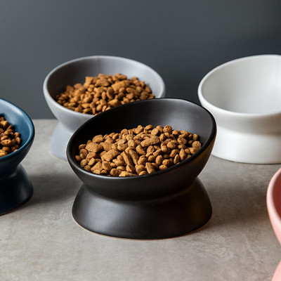 Animal doméstico criado de cerámica multicolor de Cat Bowls Elevated Porcelain For