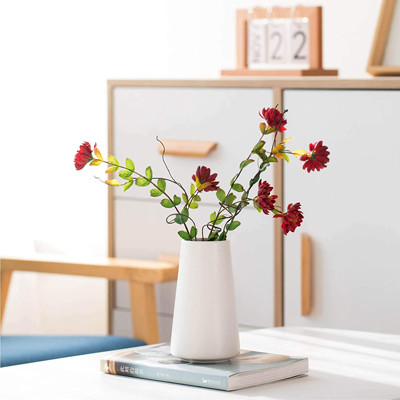Florero de cerámica blanco del estilo del minimalismo para el escritorio de oficina de la sala de estar de la cocina del dormitorio