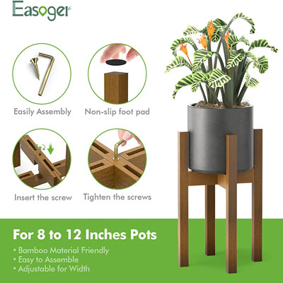 Estante Ajustable Para Plantas 100% Bambú Para Plantas De Interior