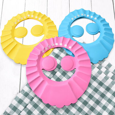 Gorros de ducha de bebé EVA ajustables con protección para los oídos