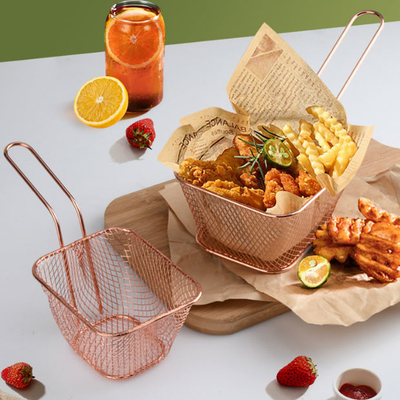 Cesta para freír patatas fritas de acero inoxidable con mango largo, accesorios de cocina