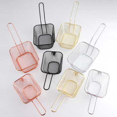 Cesta para freír patatas fritas de acero inoxidable con mango largo, accesorios de cocina