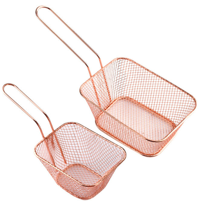 Cesta para freír patatas fritas de acero inoxidable con mango largo, accesorios de cocina