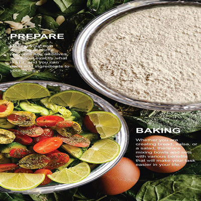 Ensalada profunda de acero inoxidable para hornear y marinar