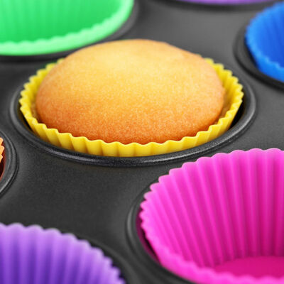 Moldes antiadherentes para pasteles Revestimientos de silicona para cupcakes reutilizables