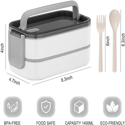 Caja bento para adultos de gran capacidad multicolor para el almuerzo