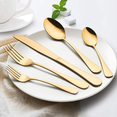 Cubiertos Utensilios de cocina Juego de cubiertos dorados Acero inoxidable