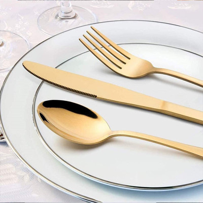 Cubiertos Utensilios de cocina Juego de cubiertos dorados Acero inoxidable