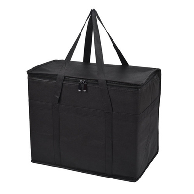 Bolsos de compras aislados reutilizables negros para el almacenamiento del transporte de la comida