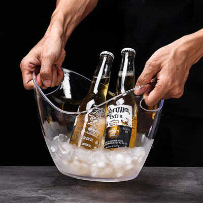 Bebida oval plástica del partido del almacenamiento cubos de hielo de 5 litros para la botella de cerveza
