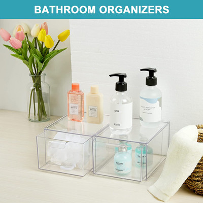 Compartimientos de almacenamiento de Storage Drawers Plastic del organizador del maquillaje de 2 paquetes apilables