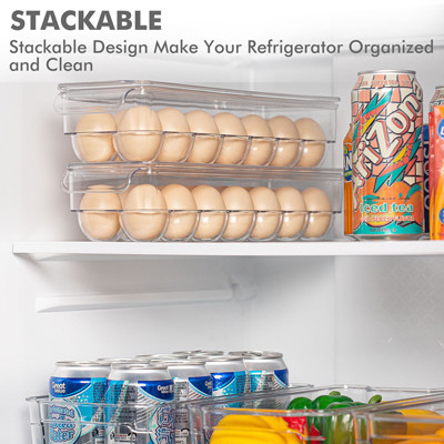 Envase del huevo del refrigerador de la cocina 14PCS con la tapa y la manija