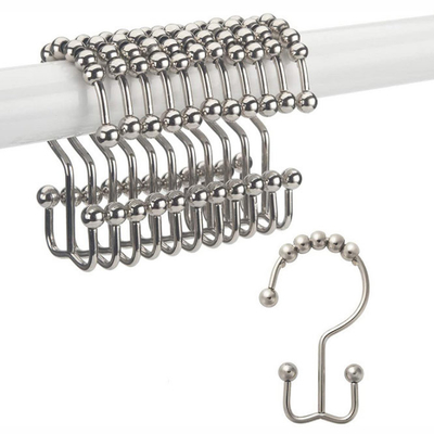 Anillos de cortina de acero inoxidables de ducha para el deslizamiento doble del cuarto de baño