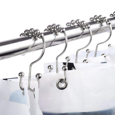 Anillos de cortina de acero inoxidables de ducha para el deslizamiento doble del cuarto de baño