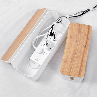 Caja de bambú blanca plástica de la gestión de cable del estilo multifuncional