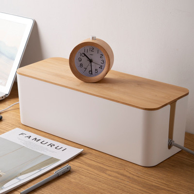 Caja de bambú blanca plástica de la gestión de cable del estilo multifuncional