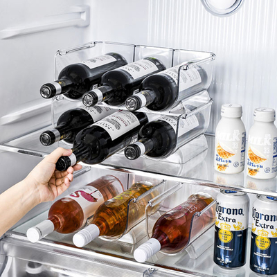 El tenedor de botella de agua plástico del vino de los compartimientos de almacenamiento del refrigerador se coloca apilable