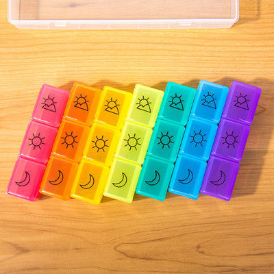 Caja a prueba de humedad portátil de la píldora de 7 días con los compartimientos grandes