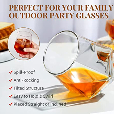 Copa de vino sin pie Crystal Diamond Shape Wine Glass Cups transparente