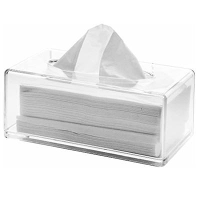 Caja de acrílico clara rectangular del tejido para la servilleta facial del cuarto de baño